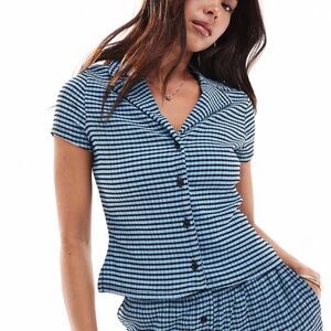 ASOS Black and Blue Striped Button Down Shirt